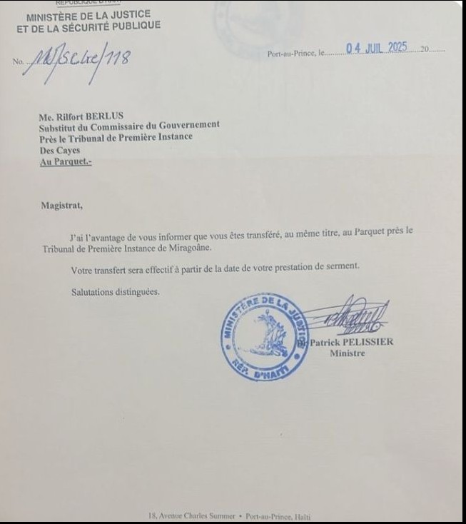 Depòtasyon sibtiti komisè gouvènman rilfort berlus.
